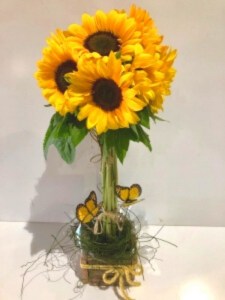 Sunflowers in a Timber Box