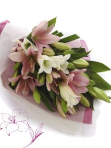Pink and White Lily Bouquet
