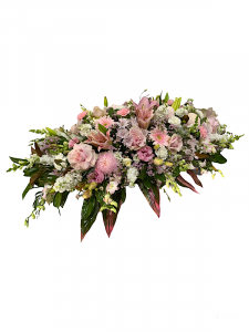  Pink & White Casket Cover