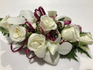 White Corsage with Red Decoration