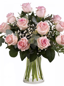 Sweet Pink Roses in vase